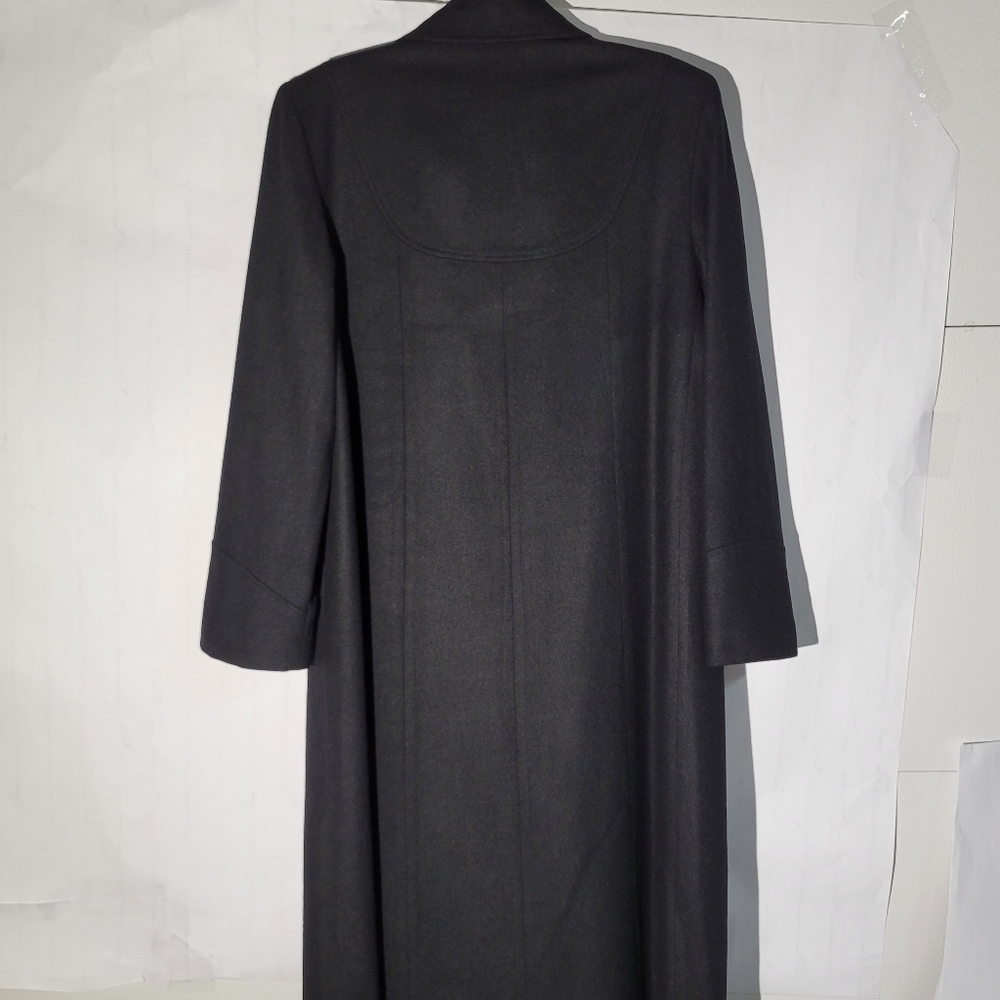 Women's Braefair Vintage Black Wool Mix Overcoat, Size 12 - Picture 6 of 16